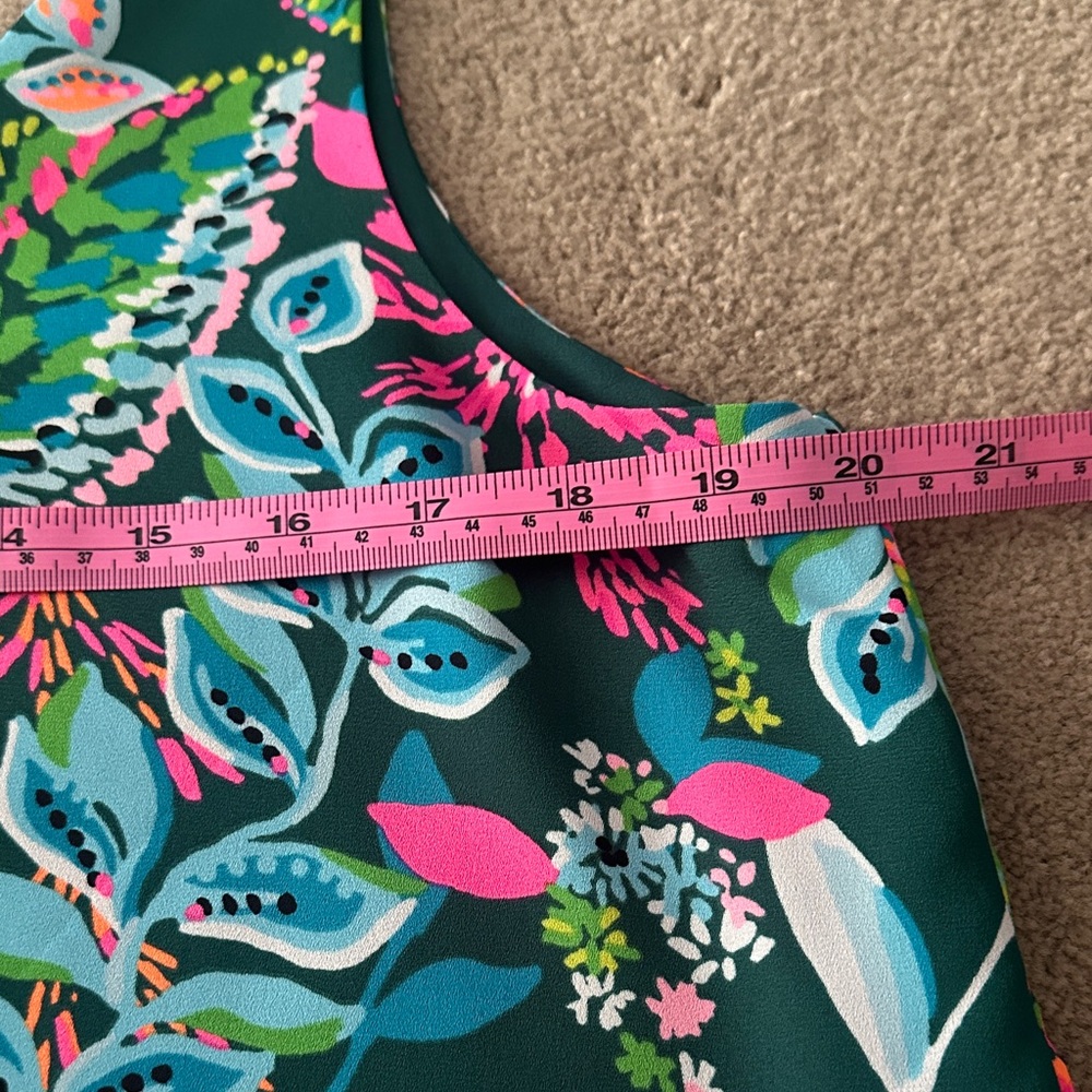 Lilly Pulitzer Tropical Print Tank Top - Green and Pink - Picture 4 of 5